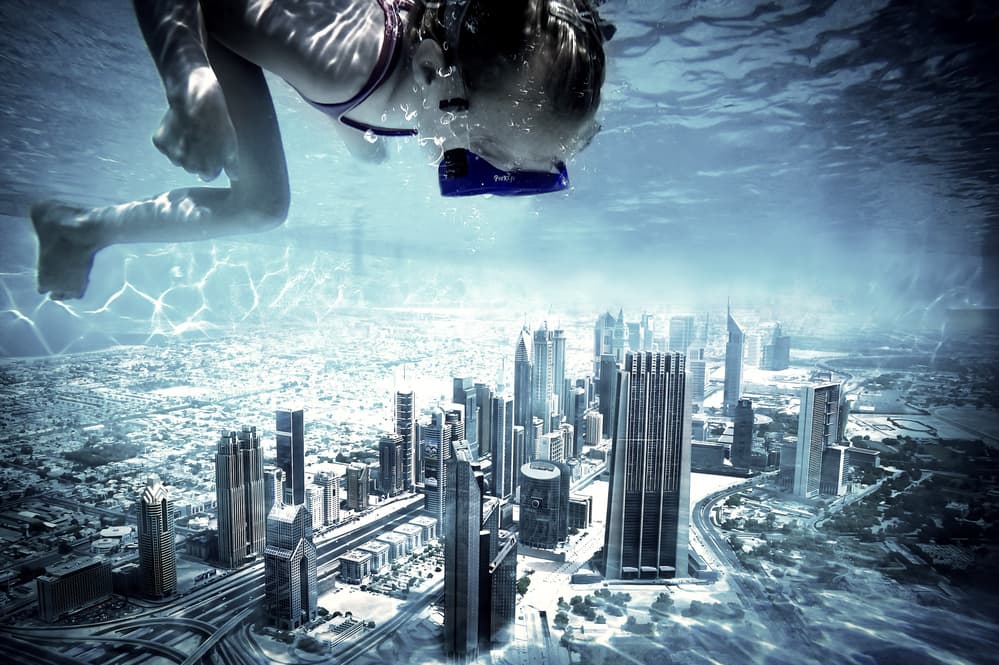 Child's Underwater City by Marcus Hennen — canvas wall art