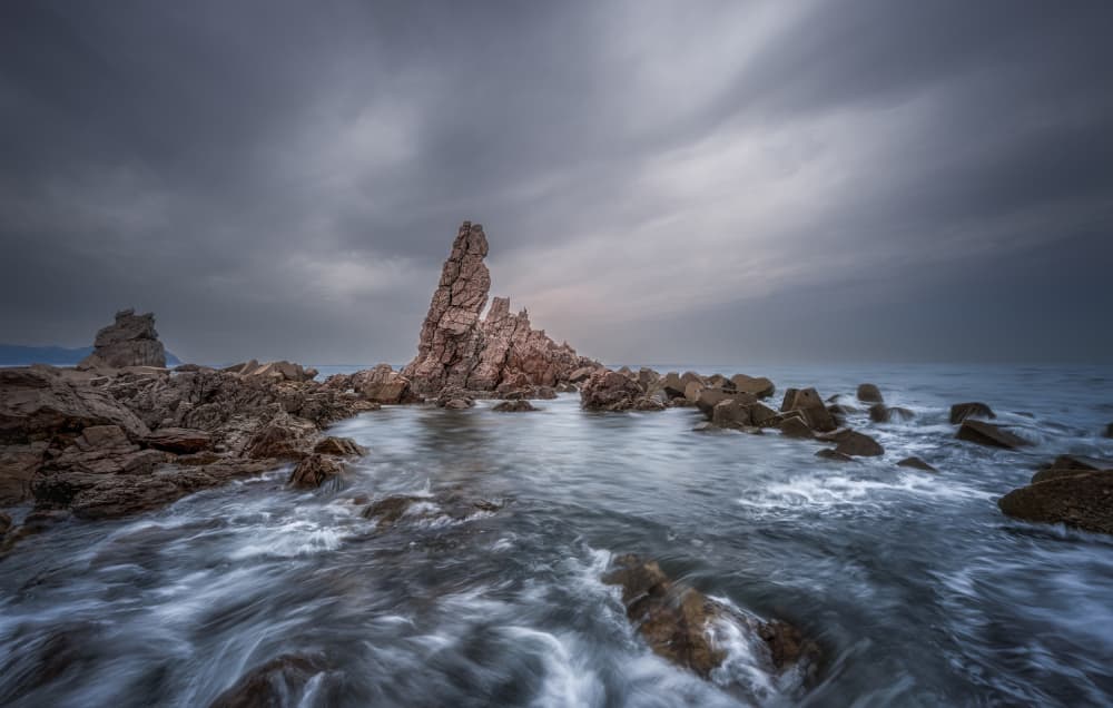 Dramatic Sea Stacks by YANGYING — canvas wall art