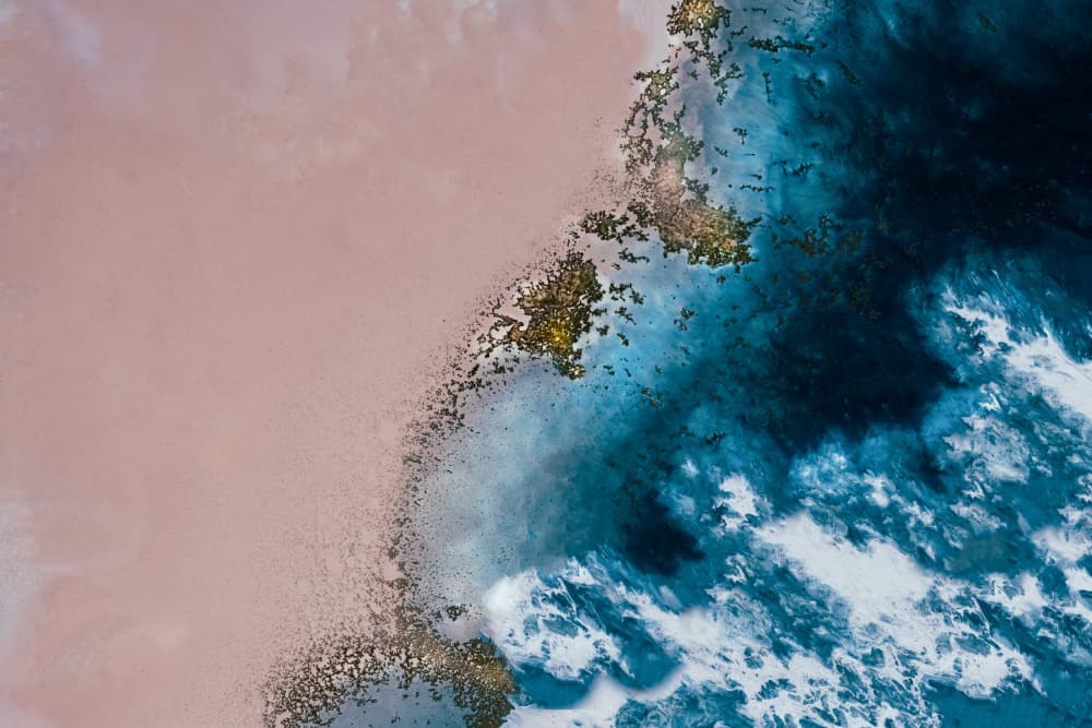 Aerial Coastal - Wind Swept Beach by Petra Meikle de Vlas — canvas wall art
