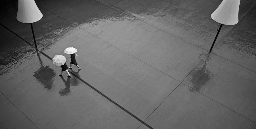 Monochrome Rainy Walk by Magdalena Roeseler — canvas wall art