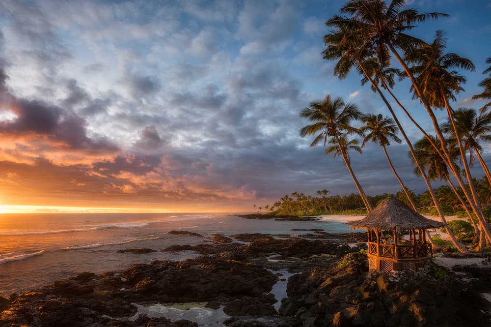 Vibrant Tropical Sunset Beach by Richard Vandewalle — canvas wall art