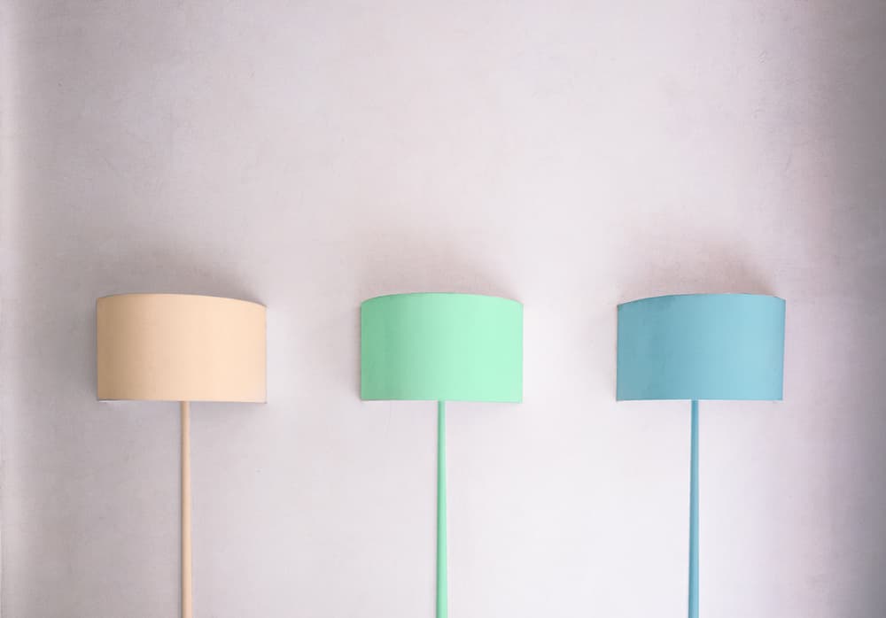 Three Pastel Floor Lamps by Harry Verschelden — canvas wall art