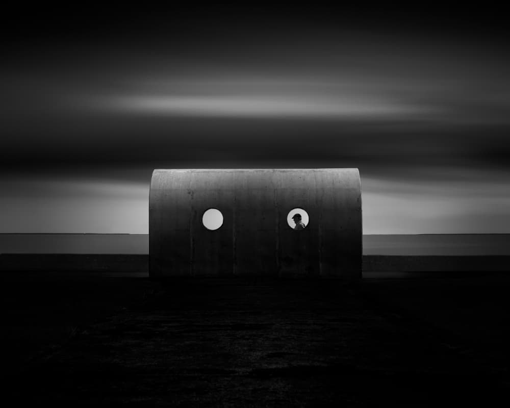 Lone Figure Sea View by Hugo Borges — canvas wall art