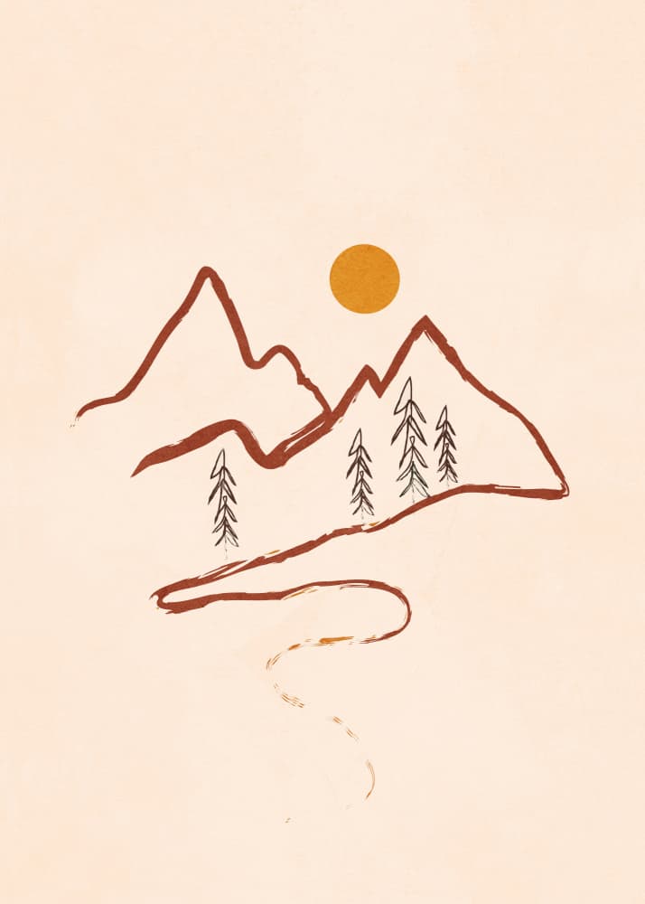 Minimalist Mountain Path by Flow Line — canvas wall art