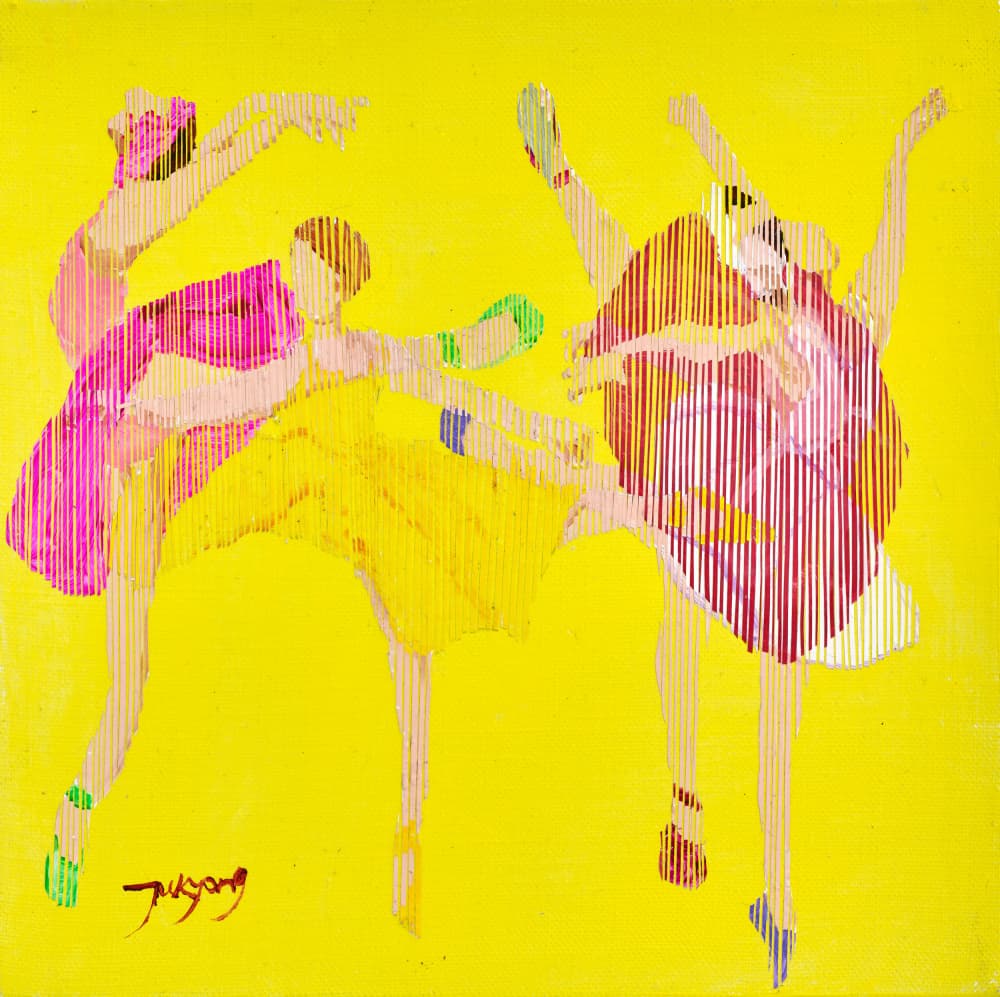 Vibrant Ballet Figures by Jukyong Park — canvas wall art