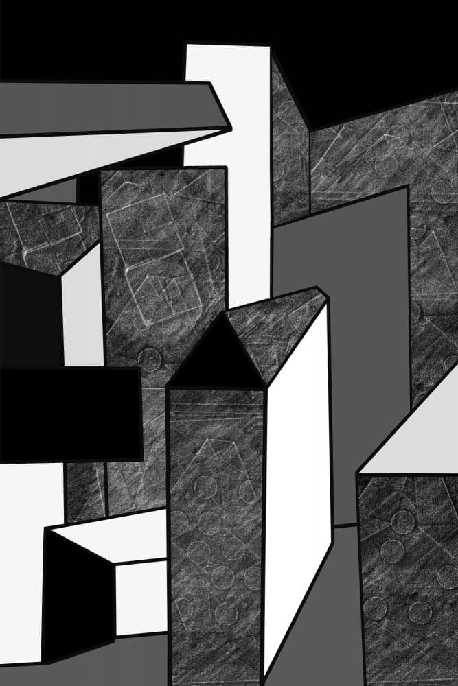 Abstract Urban Geometry by Danushka Abeygoda — canvas wall art