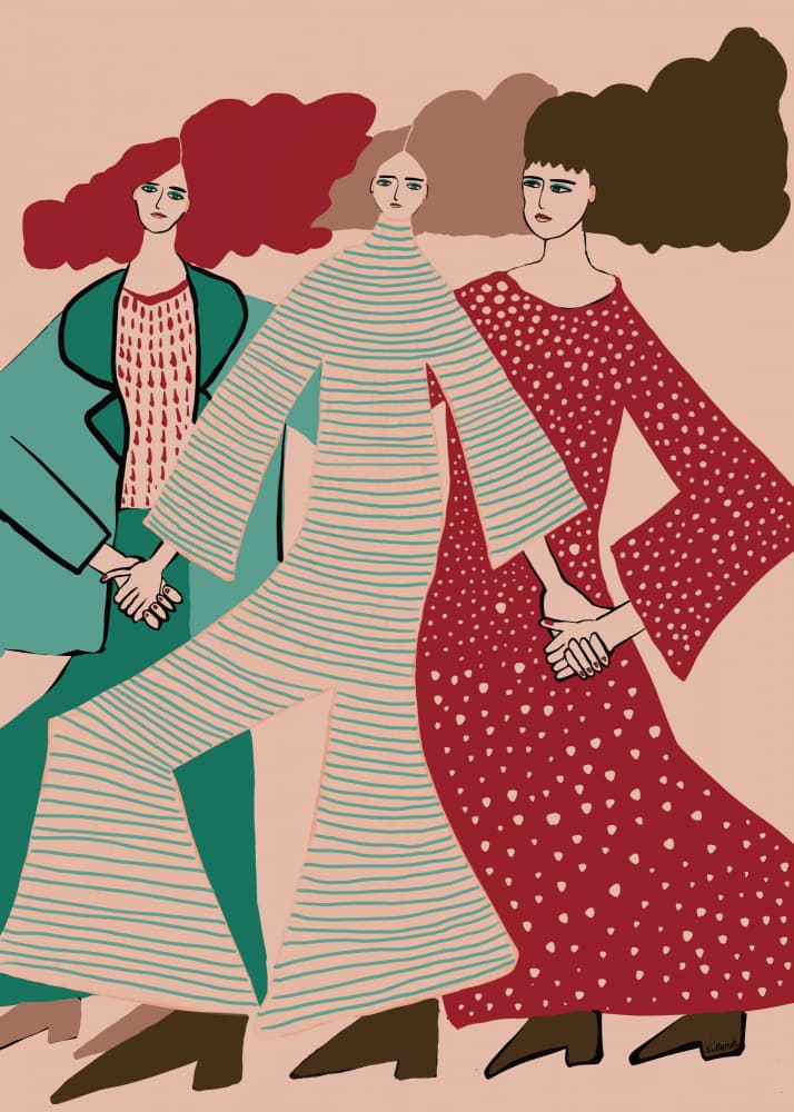 Best friends sisterhood by Sharyn Bursic — canvas wall art