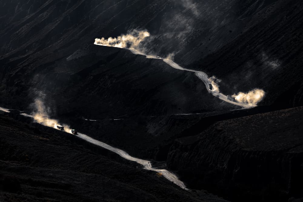 Trucks on Winding Mountain Road by Selions(陈磊) — canvas wall art
