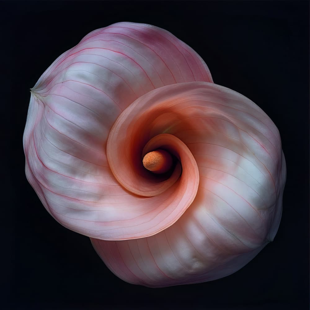 Pink Calla Lily Spiral by Bilge Paksoylu — canvas wall art