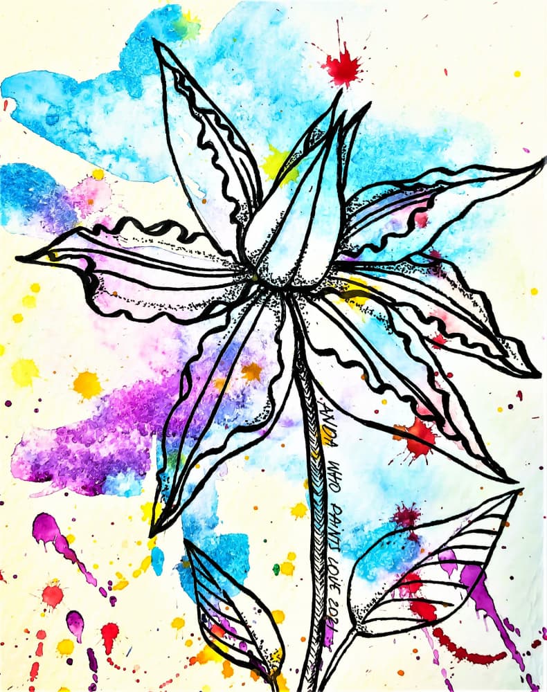 Colorful Watercolor Flower by Anda Bieza — canvas wall art