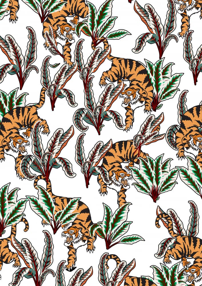 Tropical Tiger Jungle by Nicholas — canvas wall art