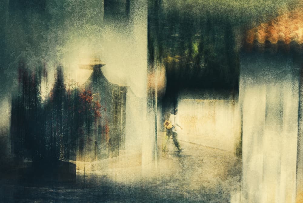 Abstract Urban Dusk by Jan van der Linden — canvas wall art