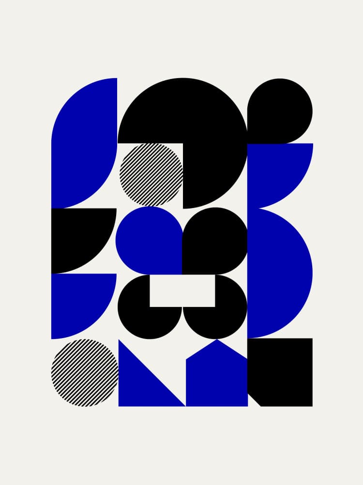 Abstract Blue Geometry by Little Dean — canvas wall art