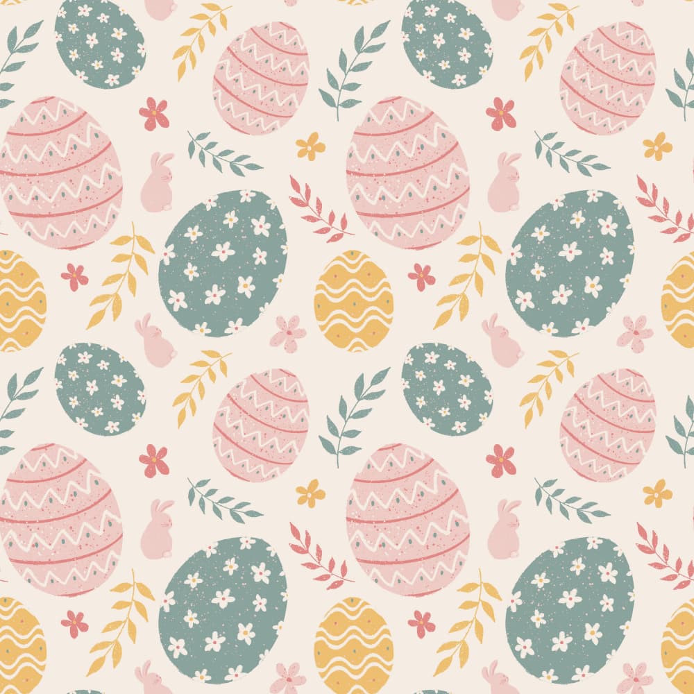 Whimsical Pastel Easter Pattern by Philippine Bouchez — canvas wall art