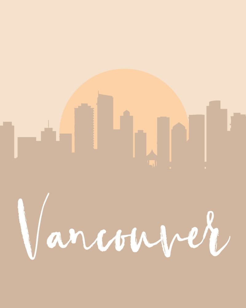 Vancouver Skyline Sunset by Emiliano Deificus — canvas wall art