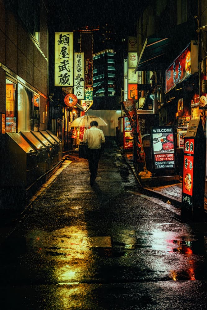 Rainy Night in Tokyo by Yuzo Fujii — canvas wall art