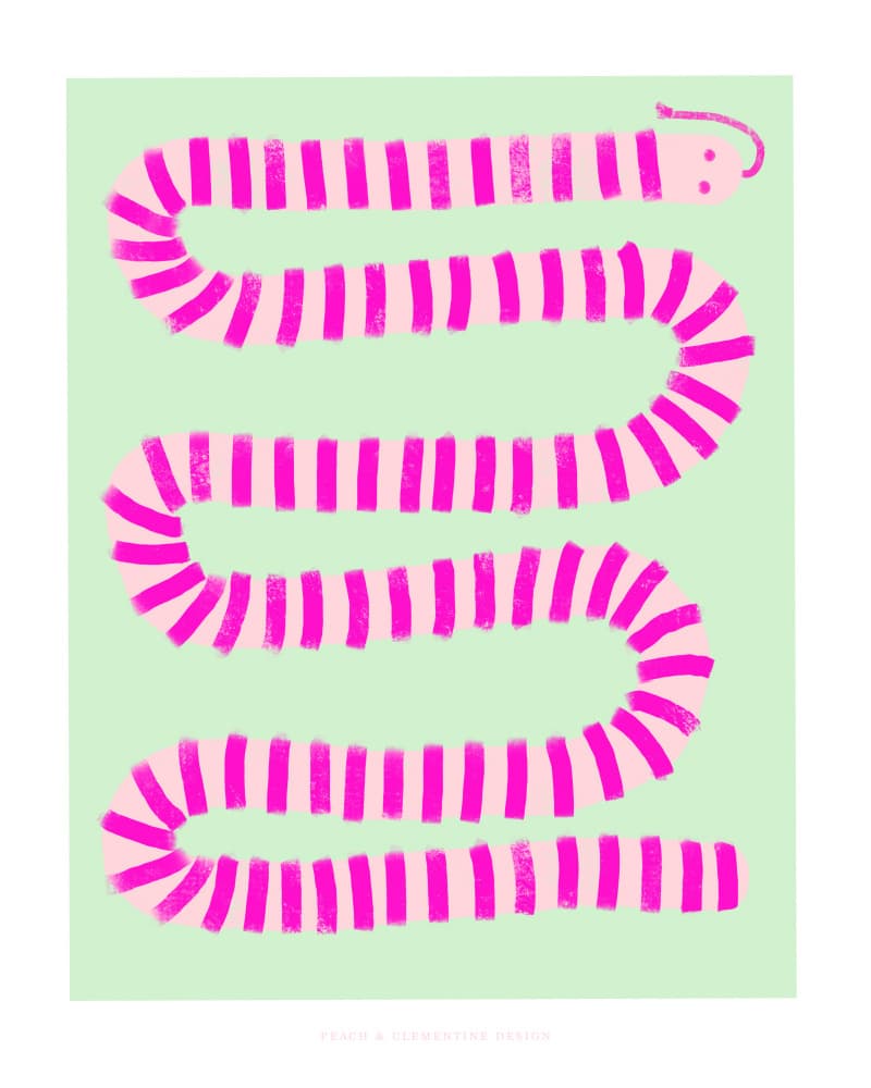 Pandc Pinksnake Copy by Jenny Liz Rome — canvas wall art