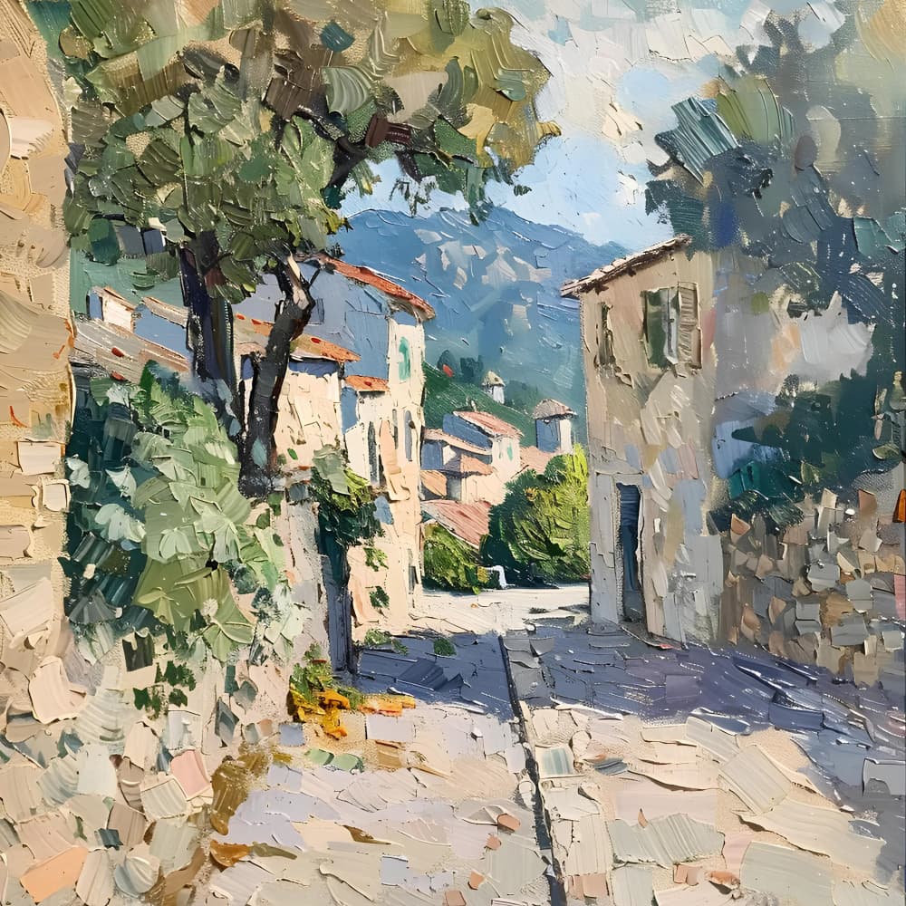 Sunny Village Street by Avanesova Elena — canvas wall art