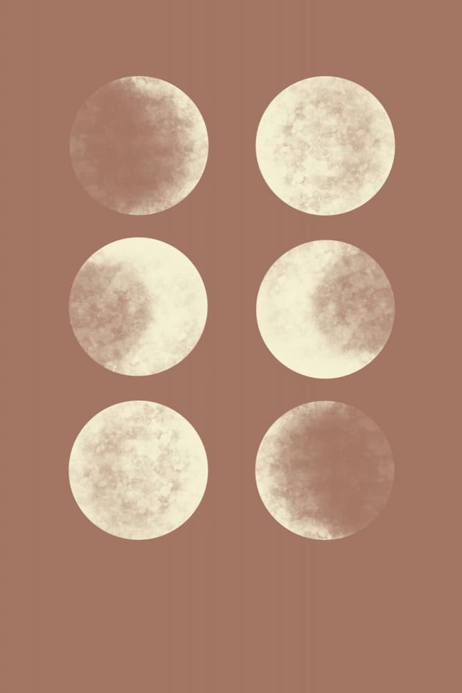 Earthy Moon Phases by EMELIEmaria — canvas wall art