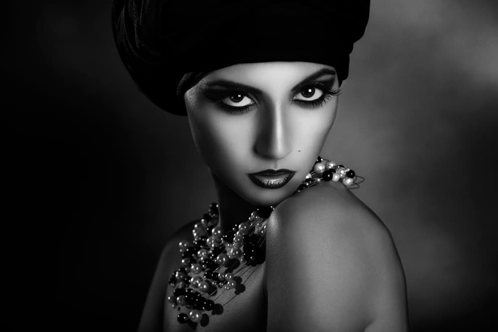 Glamorous Turban Portrait by Peppe Tambè — canvas wall art