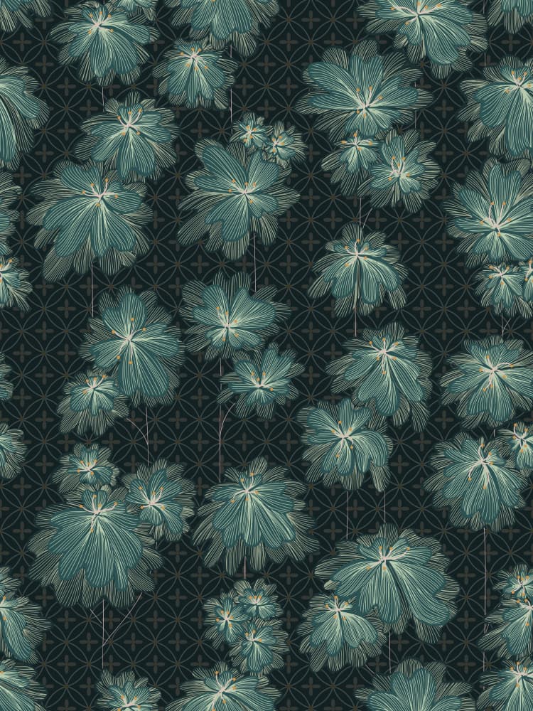 Lush Teal Foliage by Annick — canvas wall art