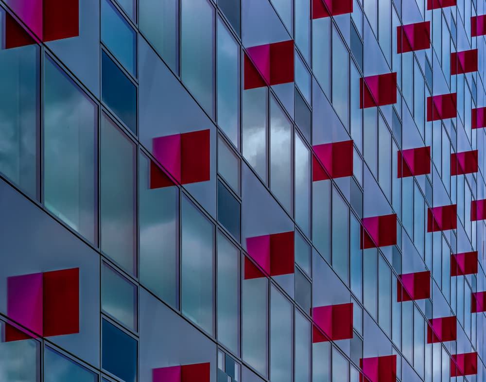 Modern Red Facade by Rodrigo Marin — canvas wall art