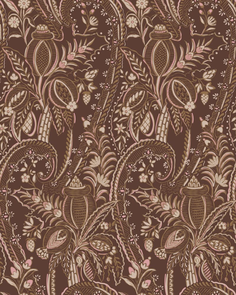 Brown Botanical Paisley Pattern by Alexandra Weise — canvas wall art