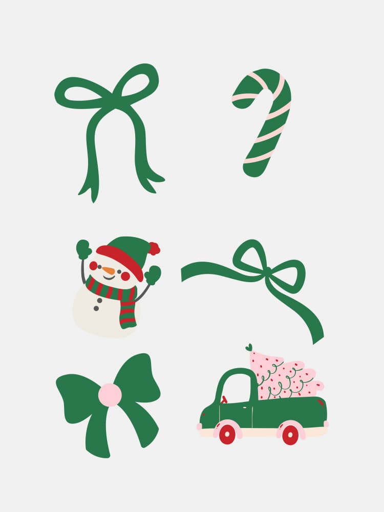Cheerful Holiday Elements by Jolly and Dash — canvas wall art
