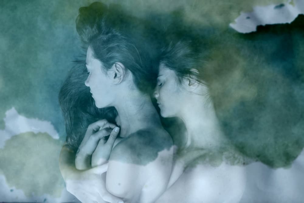 Dreamy Blue Embrace by Olga Mest — canvas wall art