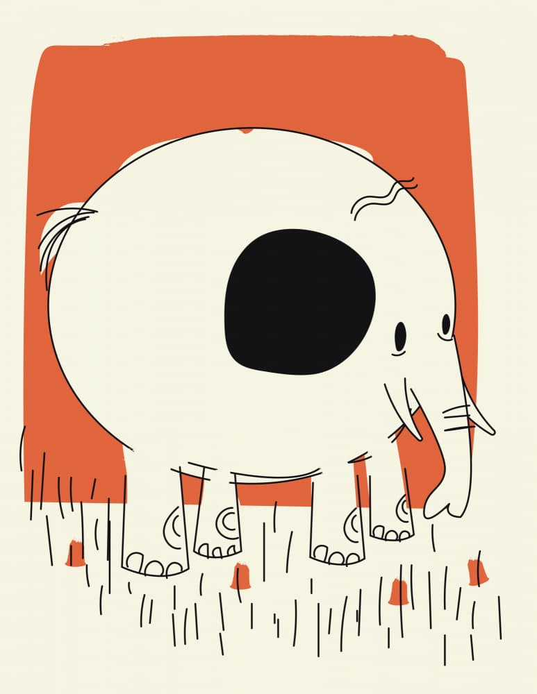Playful Cartoon Elephant by Nicholas — canvas wall art