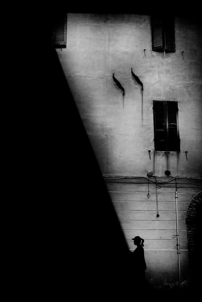 Lone Figure In Shadow by Antonio Grambone — canvas wall art