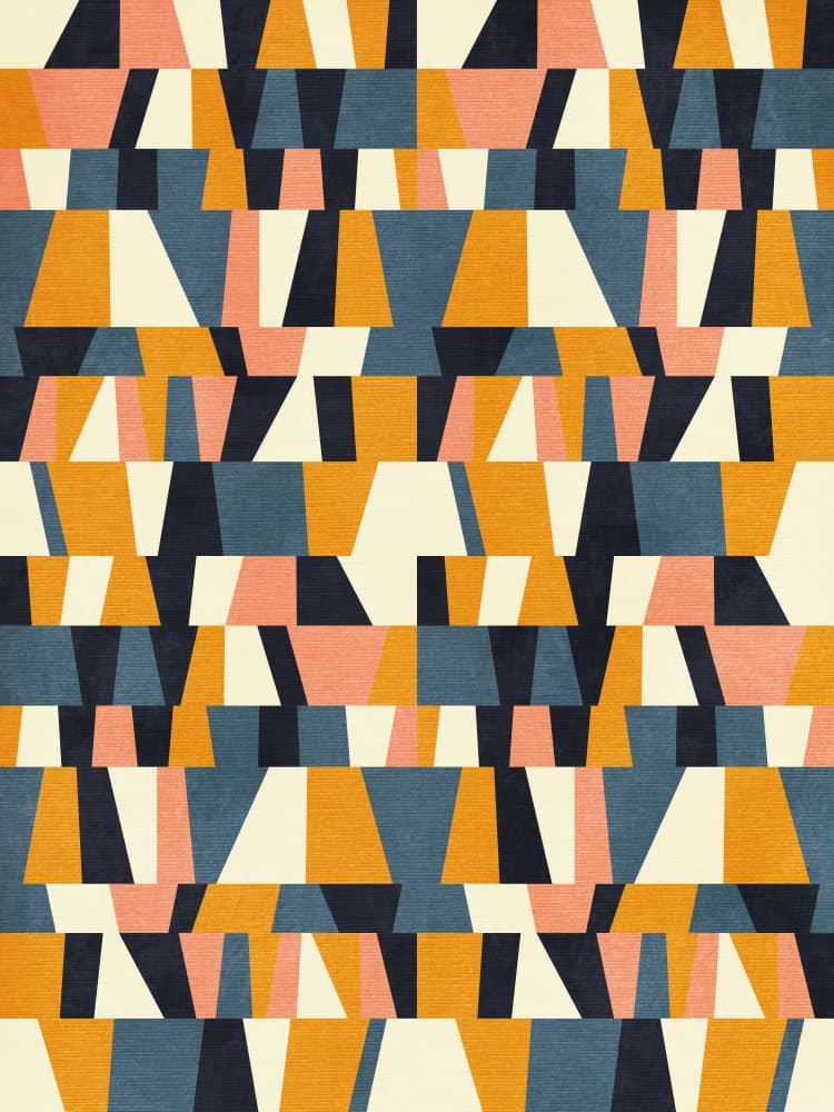 Rainbow Plus Shapes  Blue Mustard14 by Ana Rut Bre — canvas wall art