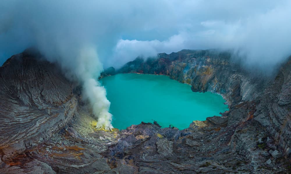 Smoky Turquoise Crater by YY DB — canvas wall art