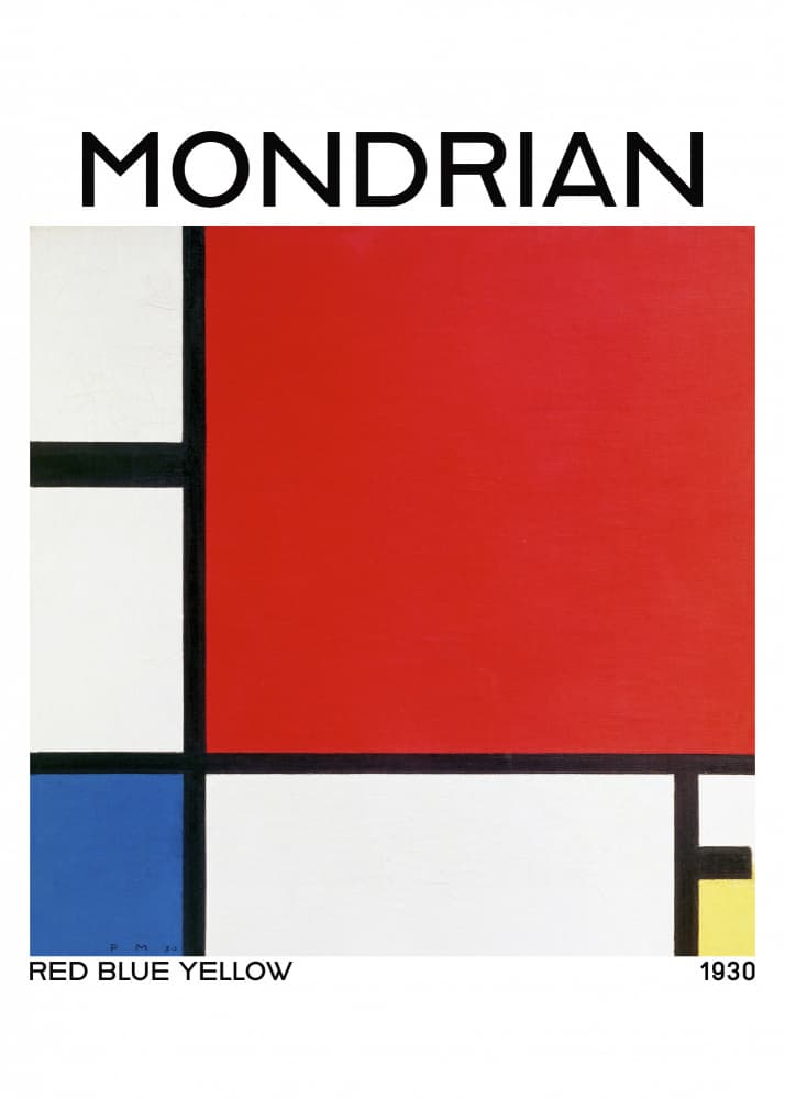 Composition with Red, Blue, and Yellow 1930 by Piet Mondrian — canvas wall art