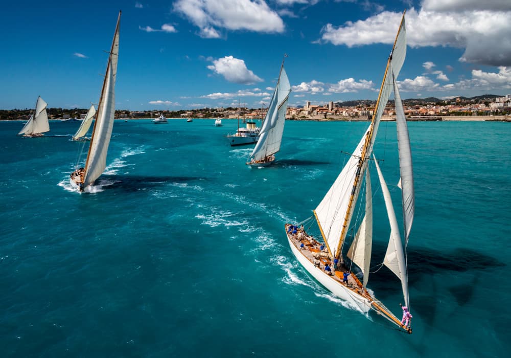 Sailing Regatta Turquoise Sea by Marc Pelissier — canvas wall art