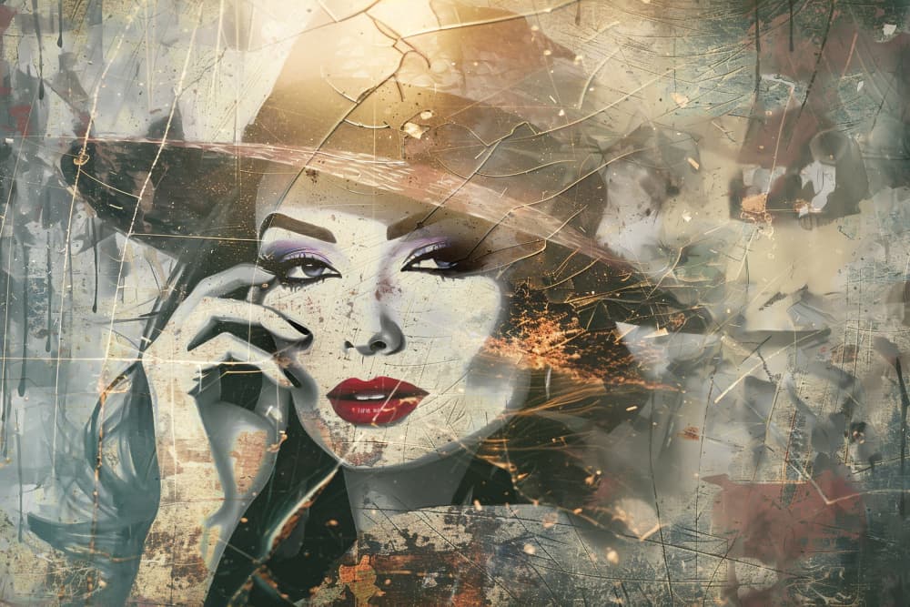 Glamorous Grunge Woman by Rafal Kulik — canvas wall art