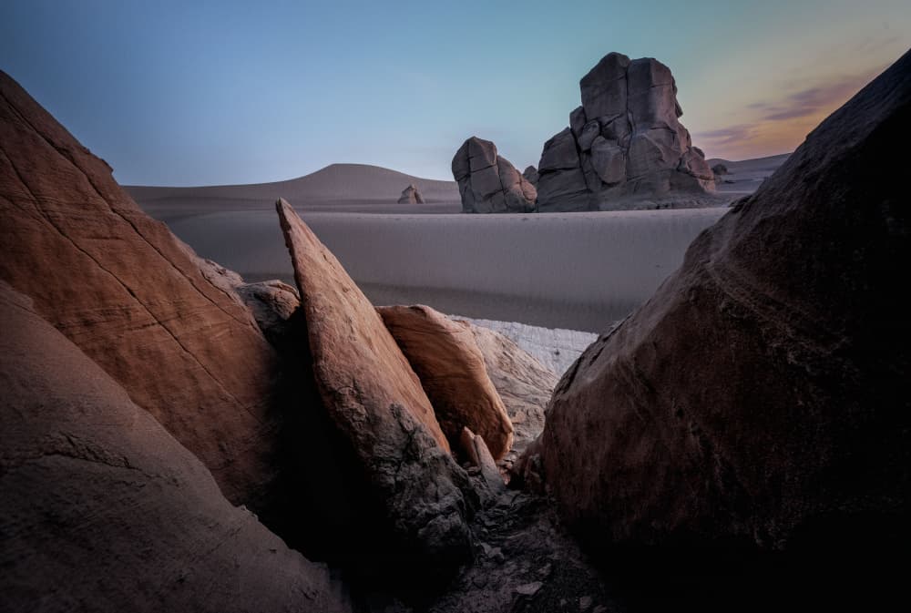 Desert Twilight Rocks by YANGYING — canvas wall art