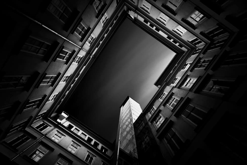 Dark Urban Geometry by Jorge Pimenta — canvas wall art