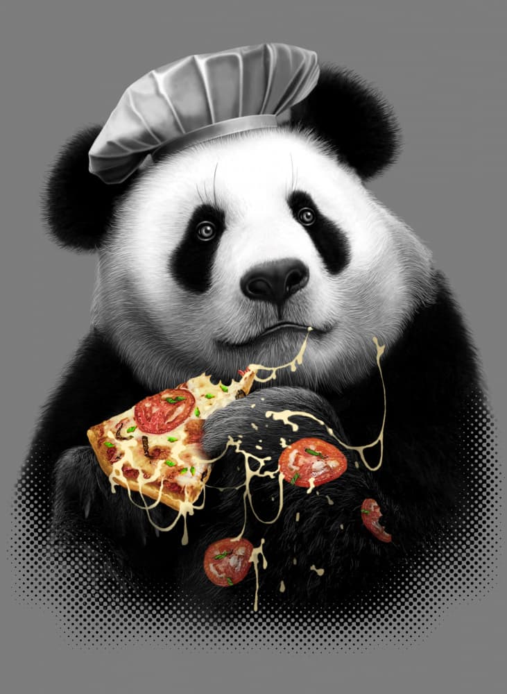 Cute Panda Pizza Chef by Adam Lawless — canvas wall art
