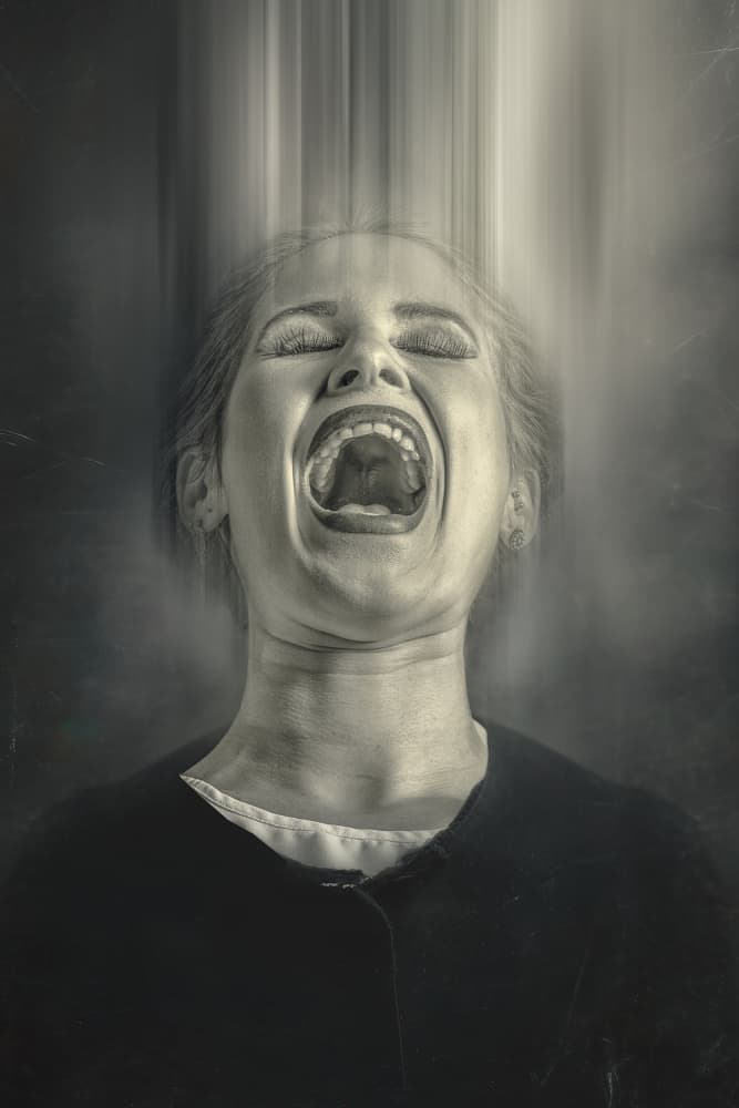 Raw Emotional Scream by Marcel Egger — canvas wall art