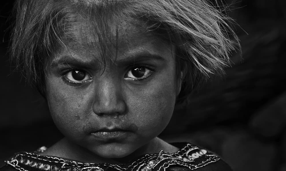 Intense Child Portrait by Lou Urlings — canvas wall art