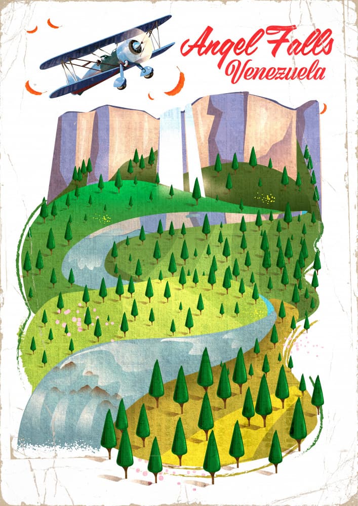Angel Falls Biplane Adventure by Nicholas — canvas wall art