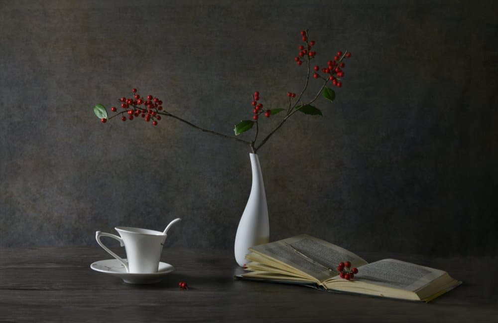 Cozy Reading Still Life by Rong Wei — canvas wall art