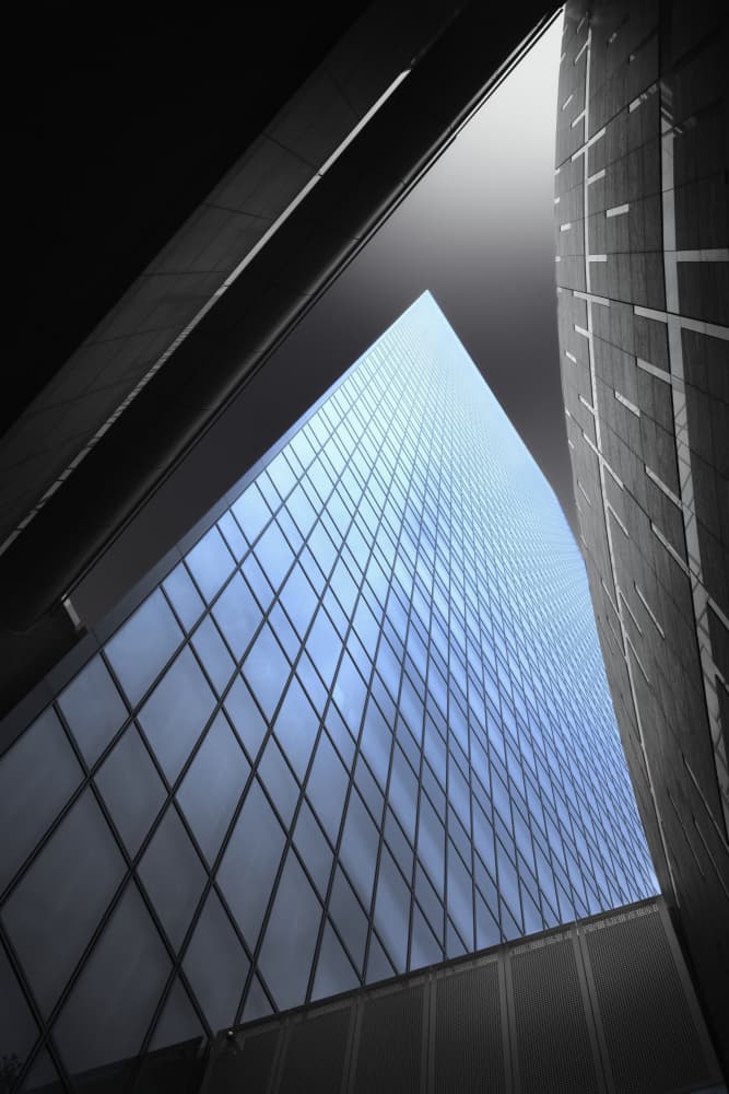 Modern Skyscraper Upward by Akira TAKAUE — canvas wall art