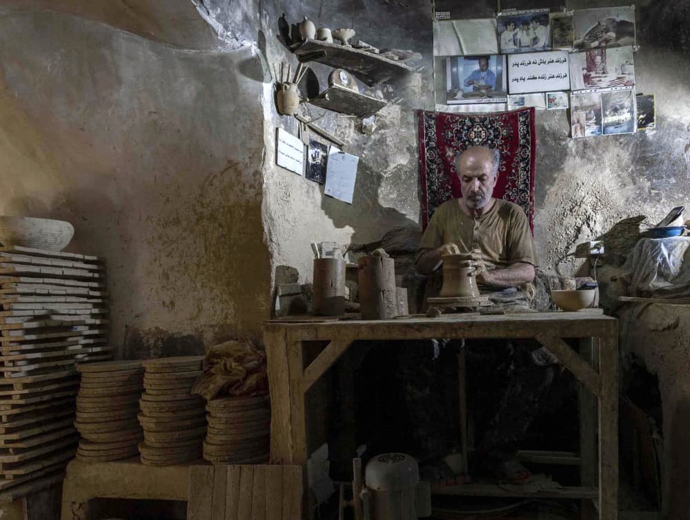 Traditional Potter At Work by Sara shafigh — canvas wall art