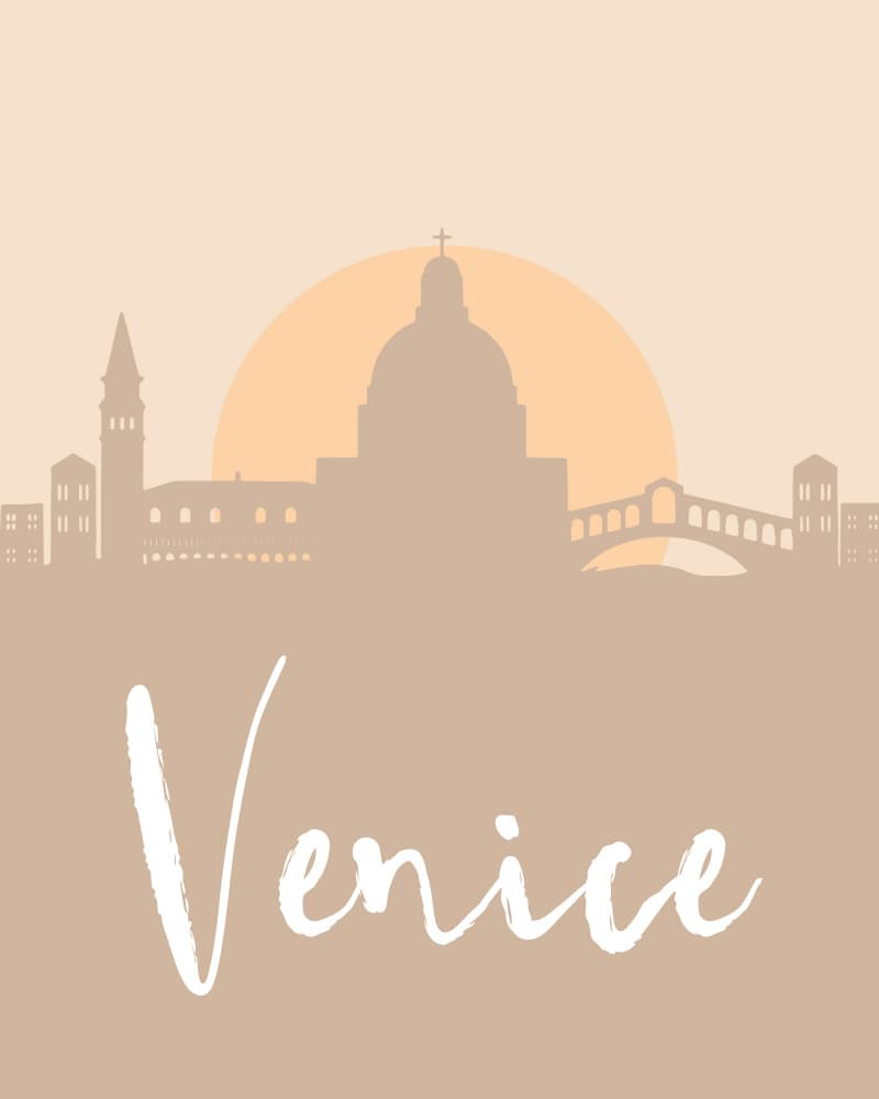 Venice Warm Skyline by Emiliano Deificus — canvas wall art