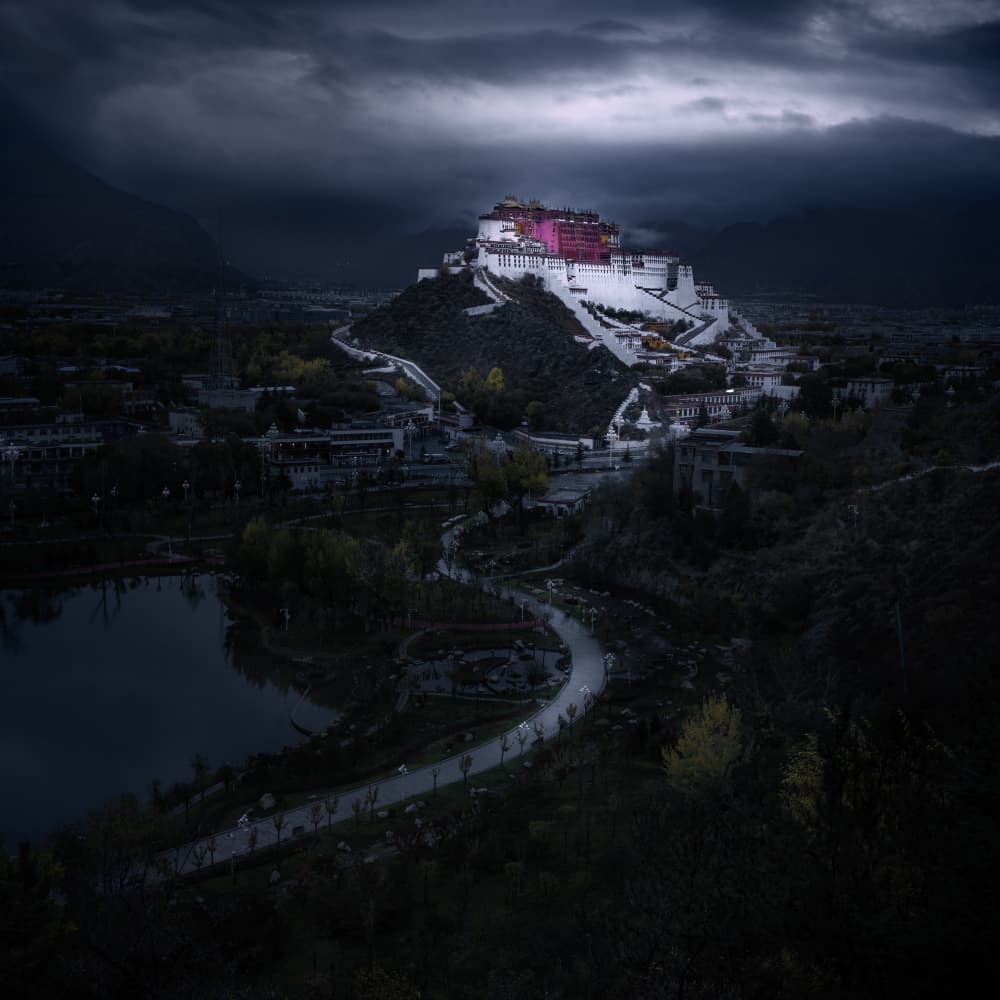 Potala Palace Night Glow by Chao Feng 天馬 — canvas wall art