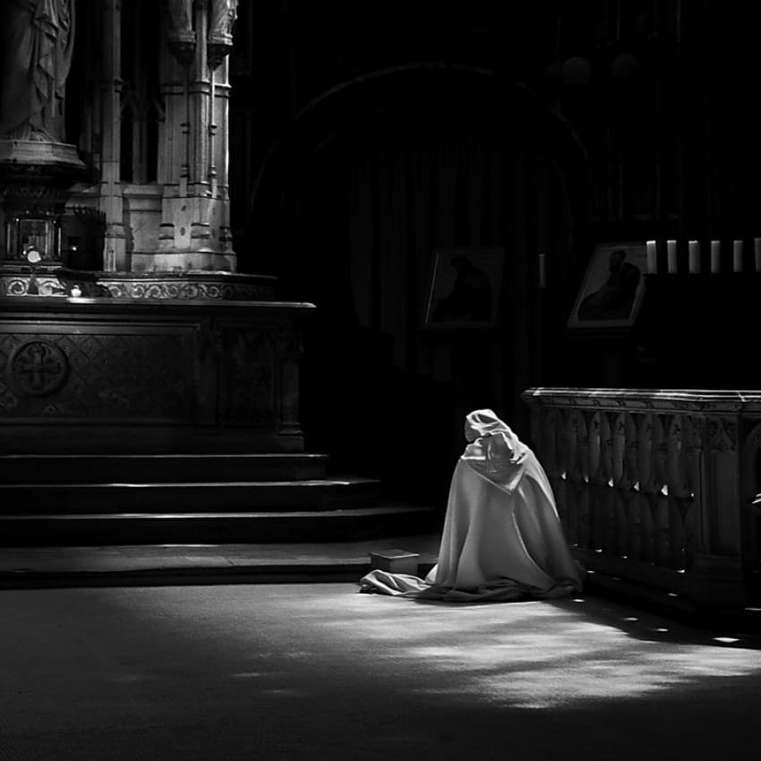 Solitary Church Prayer by nini_filippini — canvas wall art