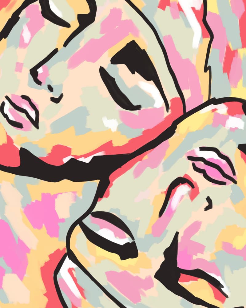 Dreamy Pastel Faces by Uma Gokhale — canvas wall art
