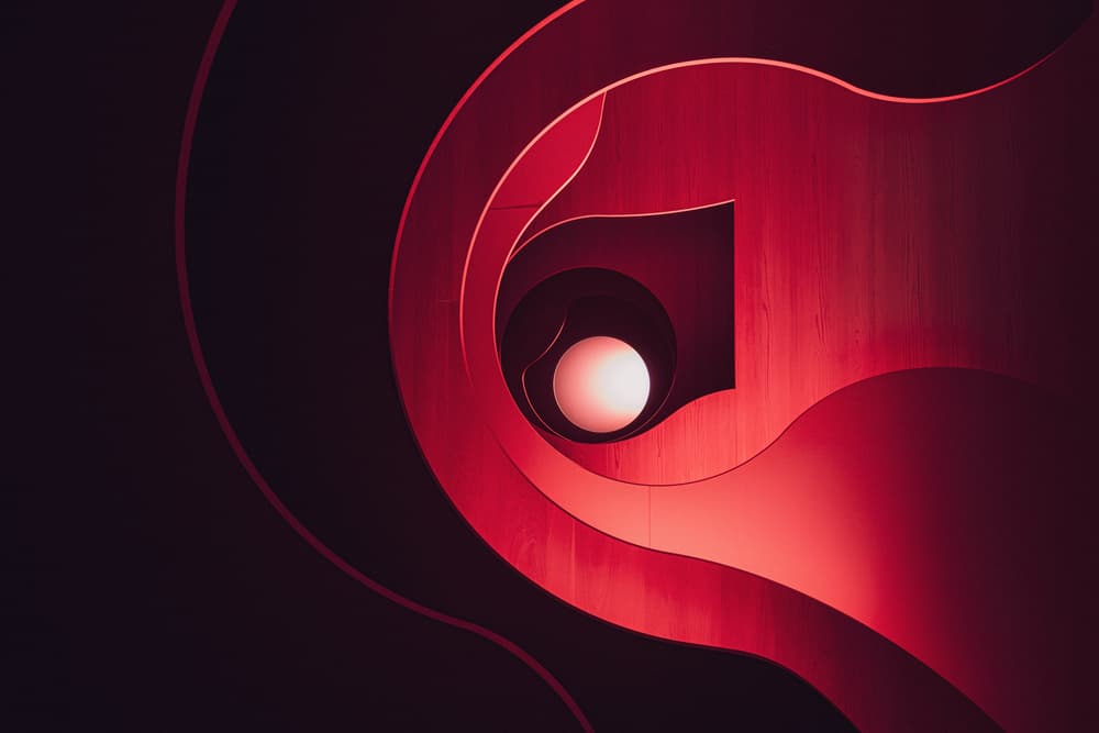 Abstract Red Sphere by Marco Tagliarino — canvas wall art